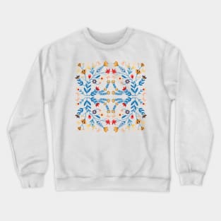 Folk art berries and flowers Crewneck Sweatshirt